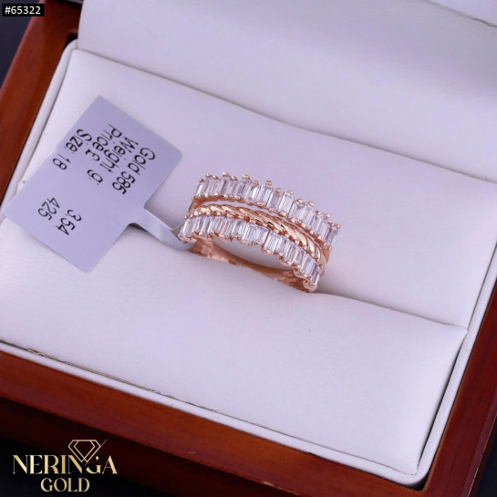 Rose gold women's ring #65322