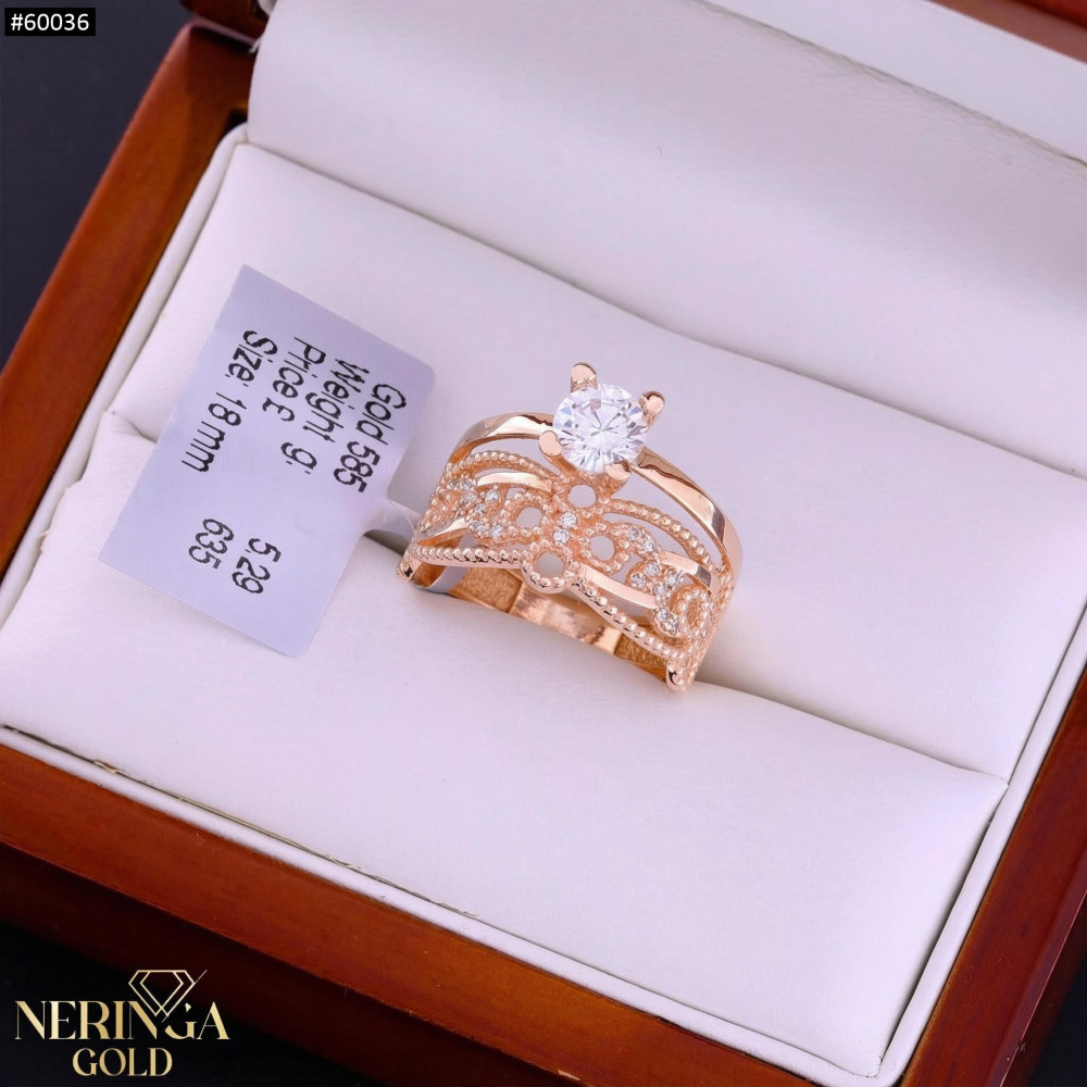 Rose gold women's ring #60036