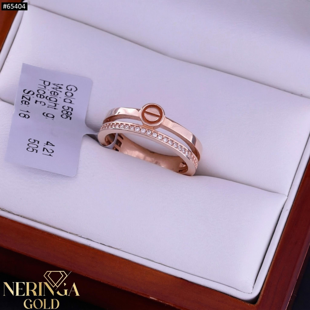 Rose gold women's ring #65404
