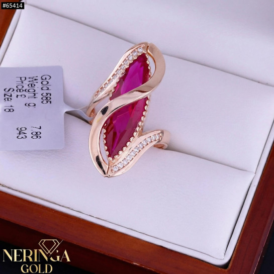 Rose gold women's ring #65414