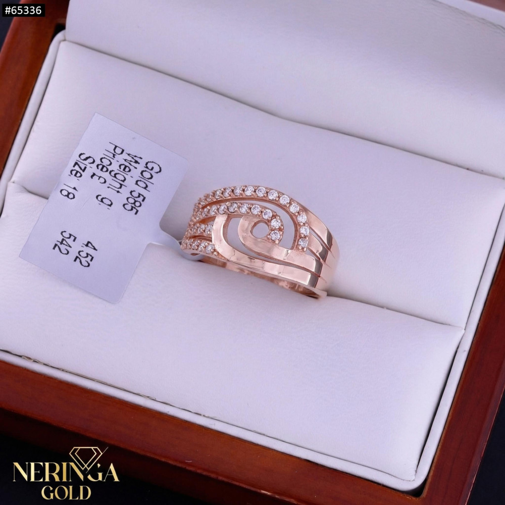 Rose gold women's ring #65336