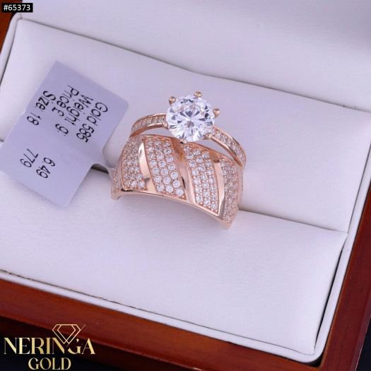 Rose gold women's ring #65373