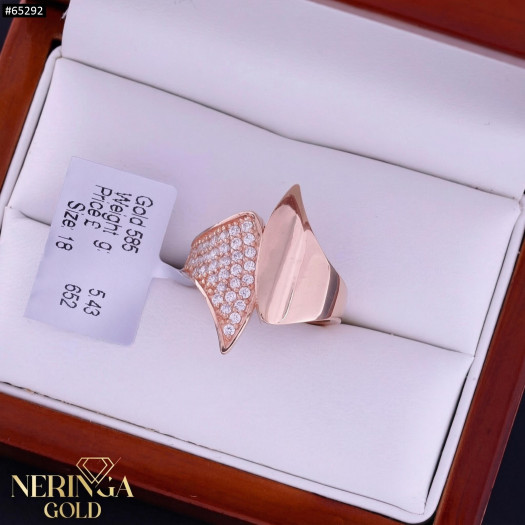 Rose gold women's ring #65292