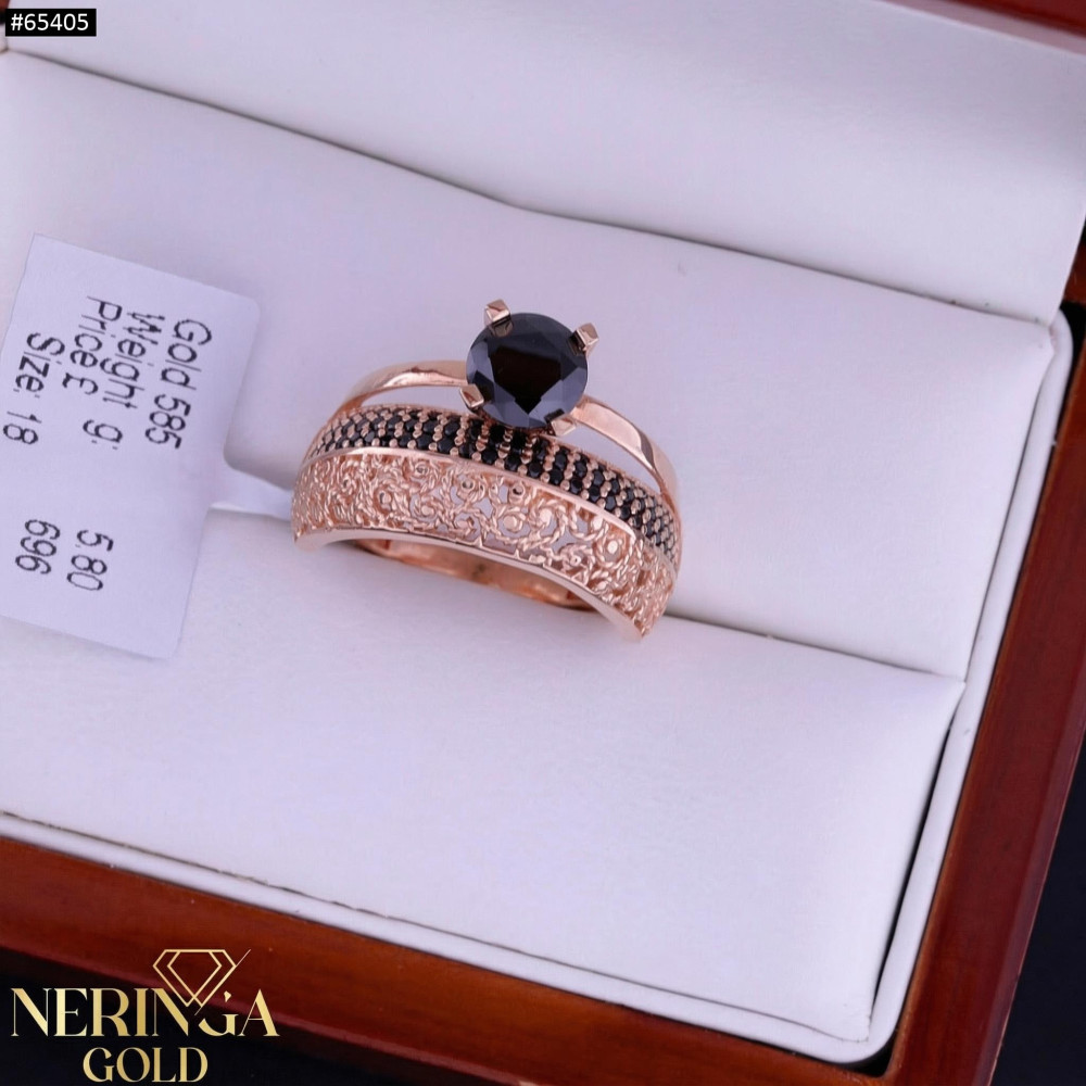 Rose gold women's ring #65405