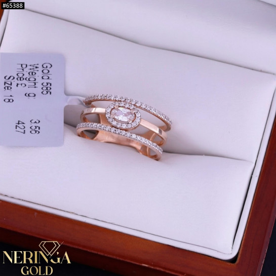 Rose gold women's ring #65388