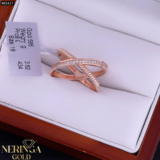 Rose gold women's ring #65417