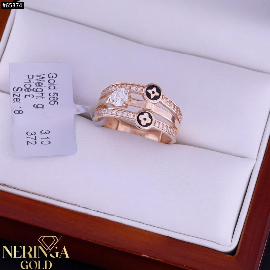 Rose gold women's ring #65374