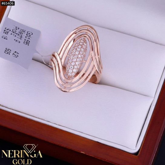 Rose gold women's ring #65406