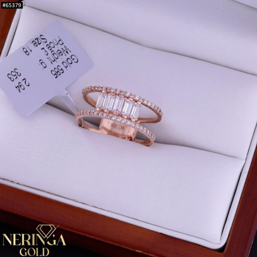 Rose gold women's ring #65379