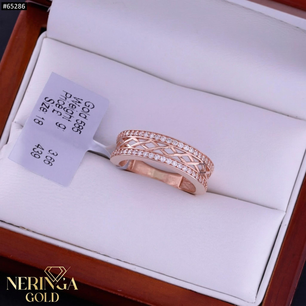 Rose gold women's ring #65286
