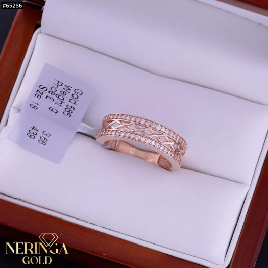 Rose gold women's ring #65286