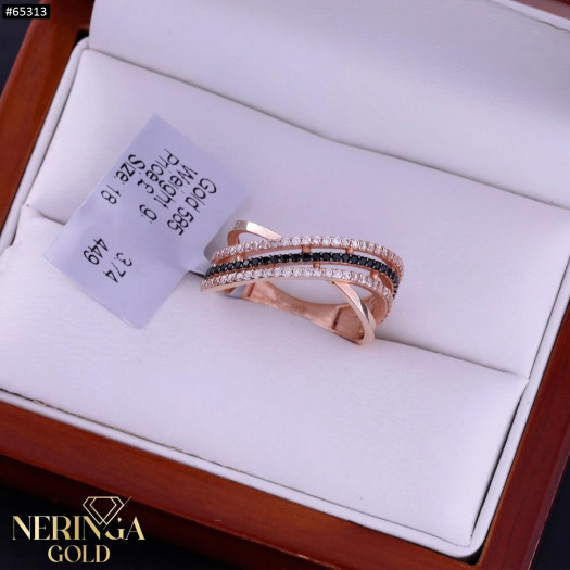 Rose gold women's ring #65313