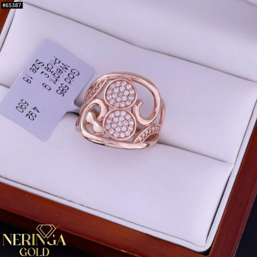 Rose gold women's ring #65387
