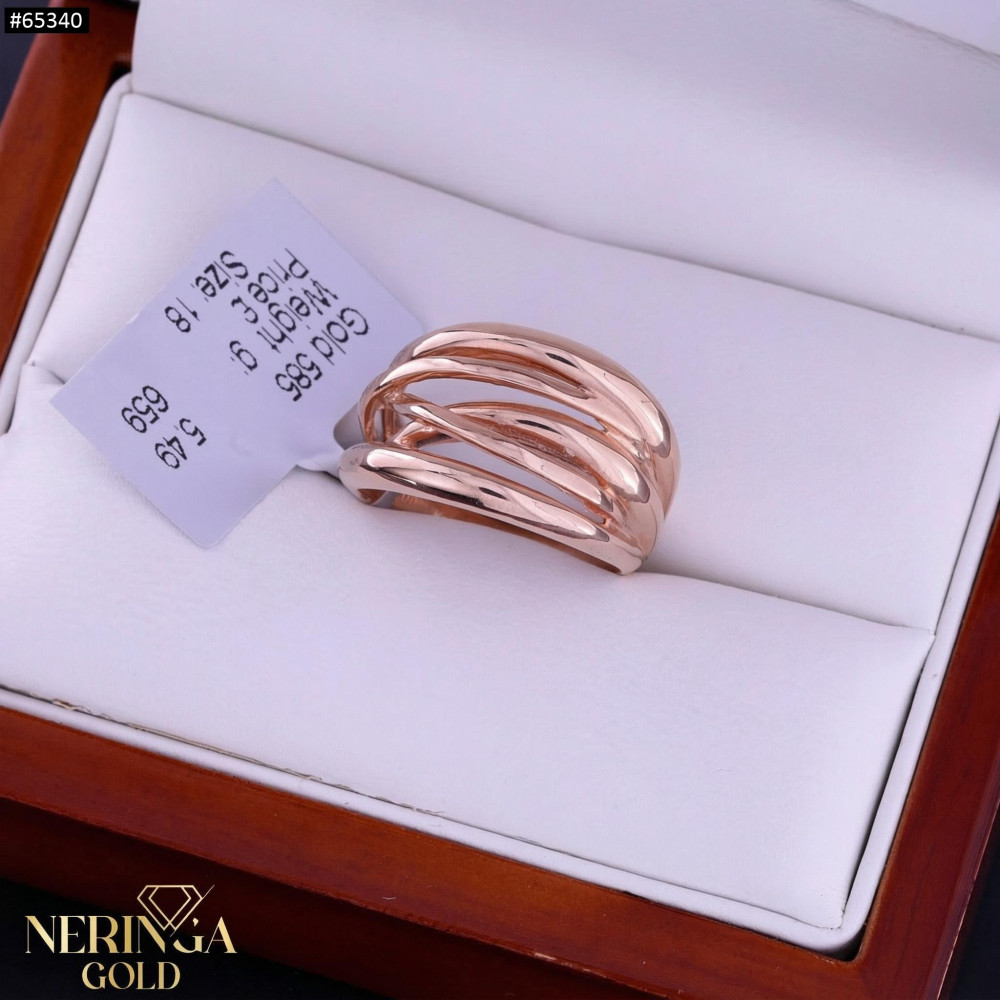 Rose gold women's ring #65340