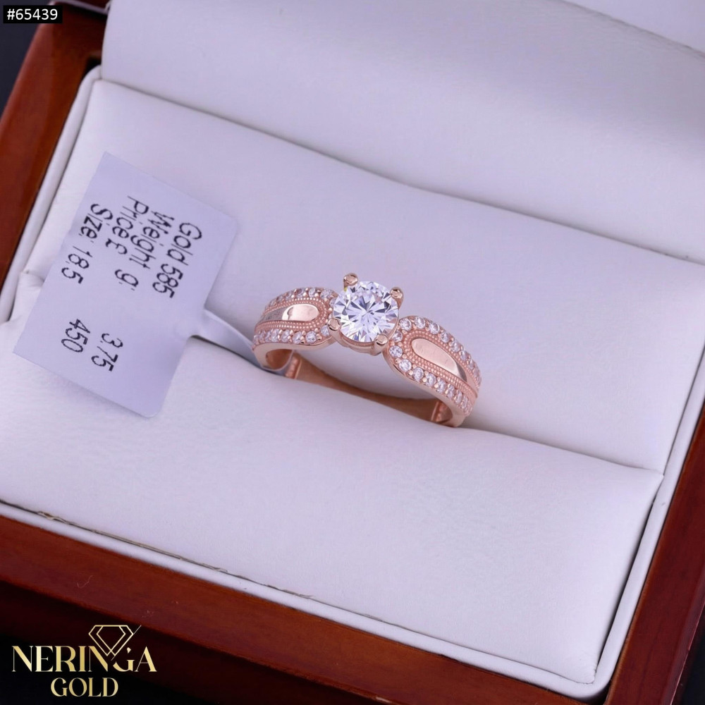 Rose gold women's ring #65439