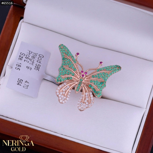 Rose gold women's ring #65516