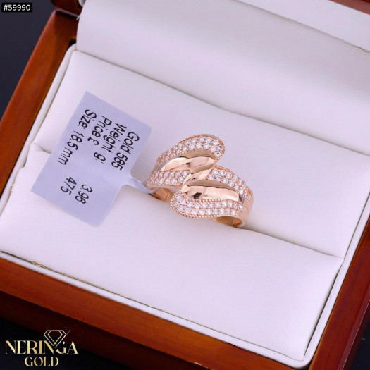 Rose gold women's ring #59990