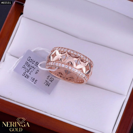 Rose gold women's ring #65531