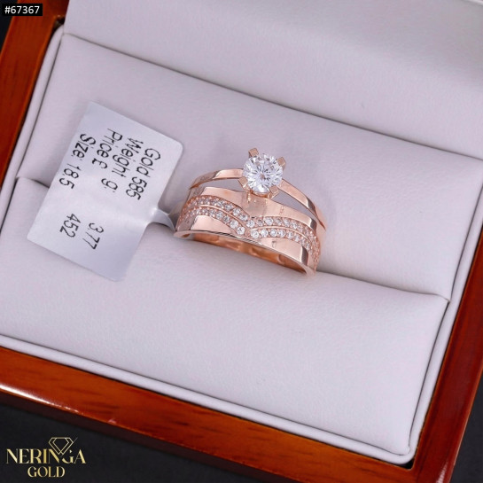 Rose gold women's ring #67367