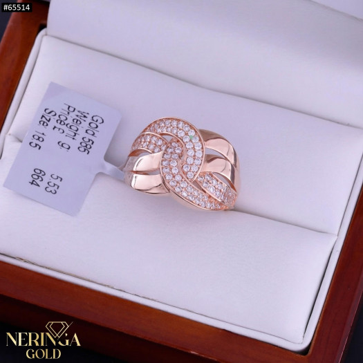 Rose gold women's ring #65514
