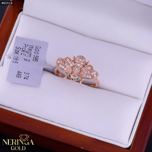 Rose gold women's ring #65518