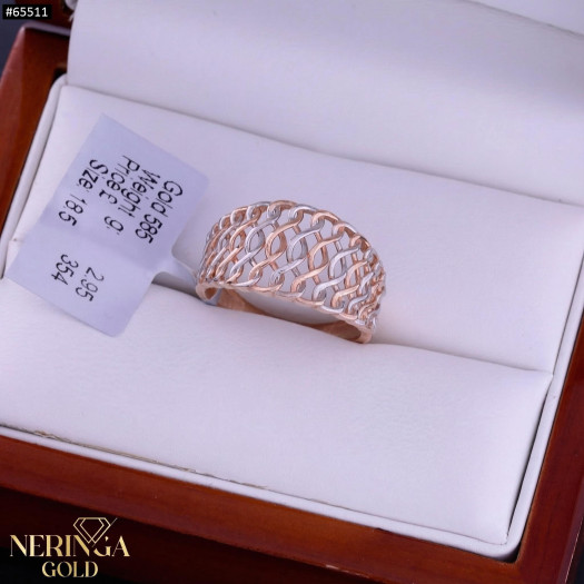 White rose gold women's ring #65511