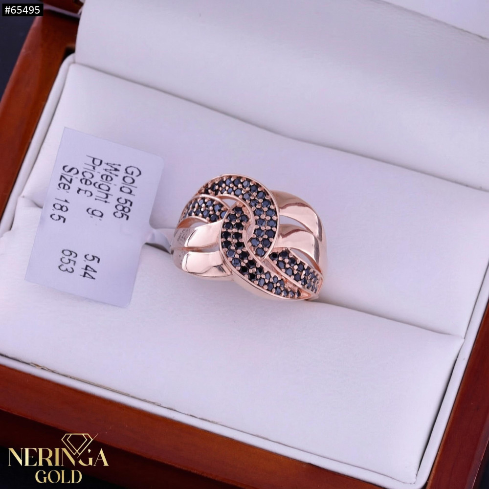 Rose gold women's ring #65495