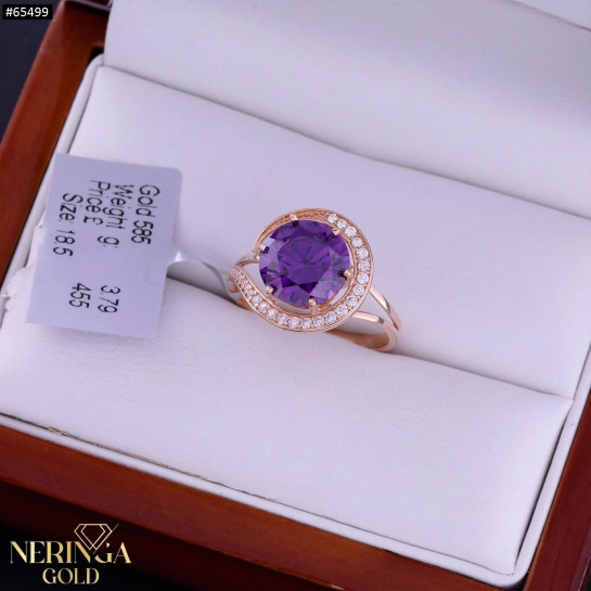 Rose gold women's ring #65499