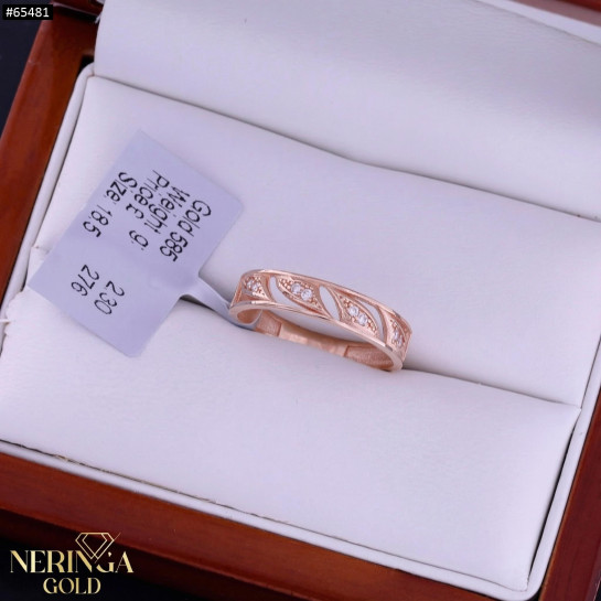 Rose gold women's ring #65481