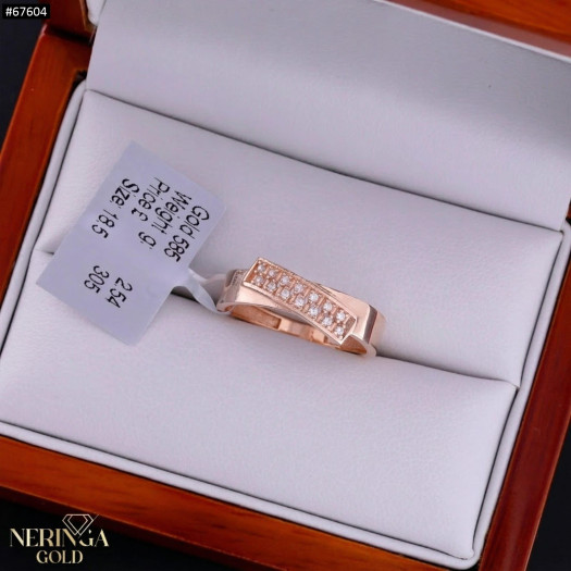 Rose gold women's ring #67604