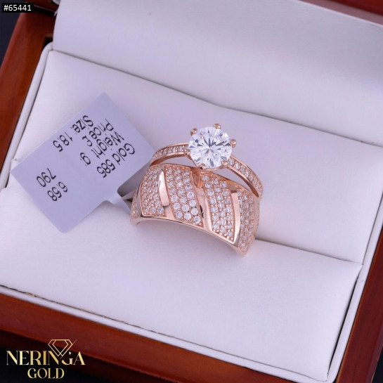 Rose gold women's ring #65441
