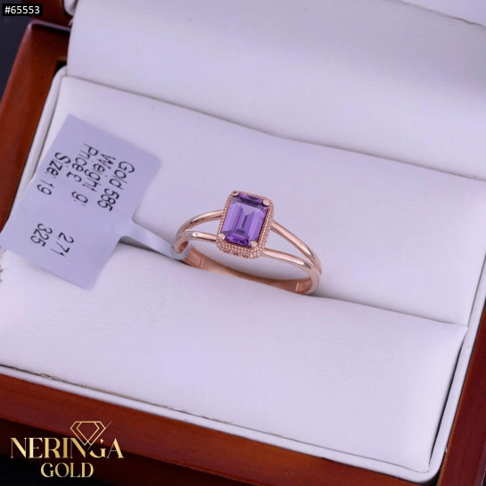 Rose gold women's ring #65553