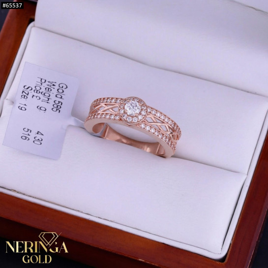 Rose gold women's ring #65537