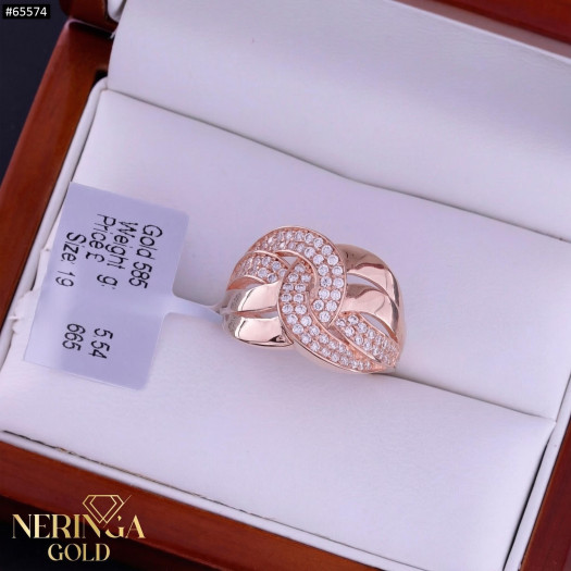 Rose gold women's ring #65574
