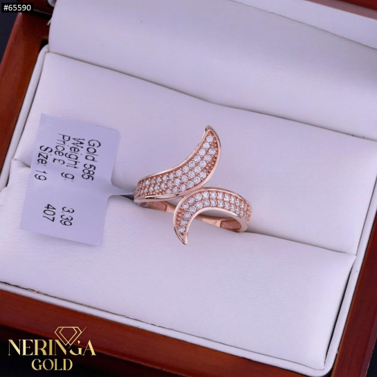 Rose gold women's ring #65590