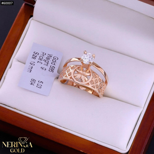 Rose gold women's ring #60007
