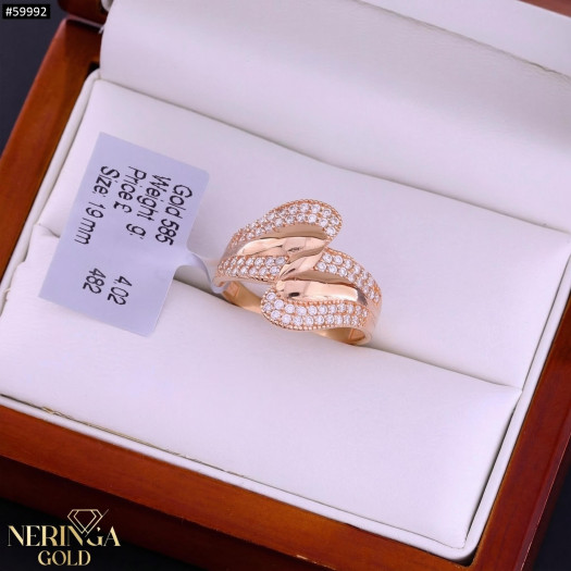 Rose gold women's ring #59992