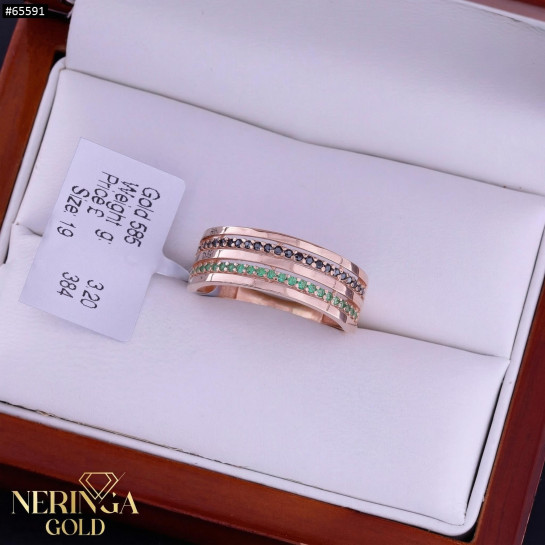 Rose gold women's ring #65591