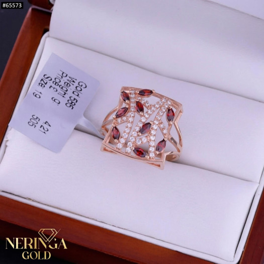 Rose gold women's ring #65573