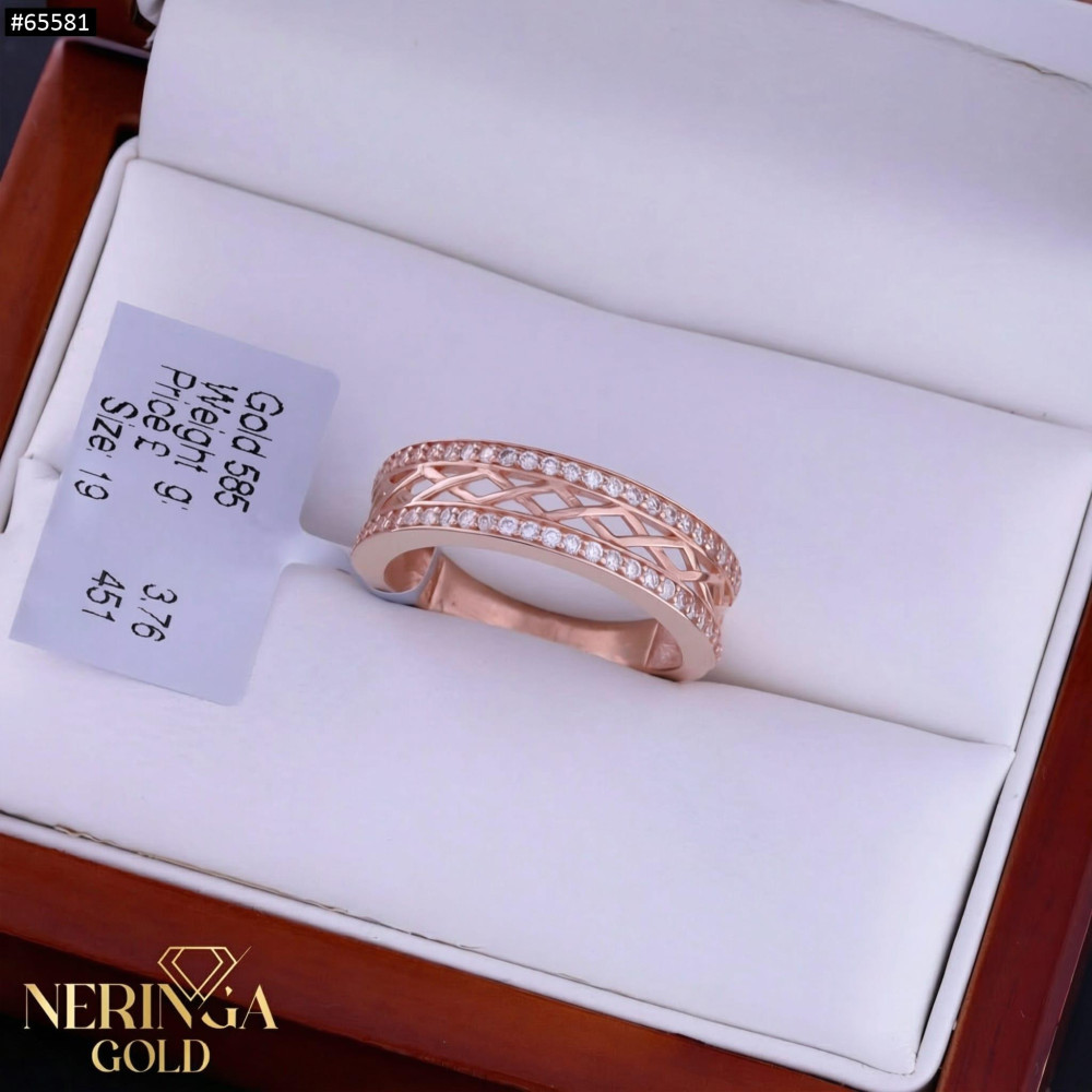 Rose gold women's ring #65581