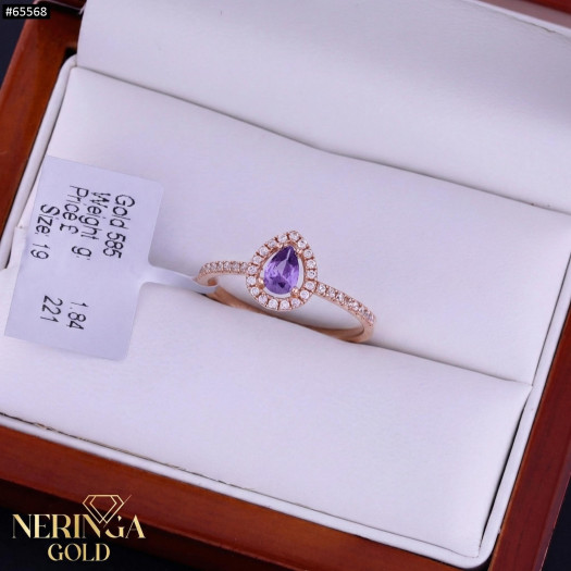 Rose gold women's ring #65568