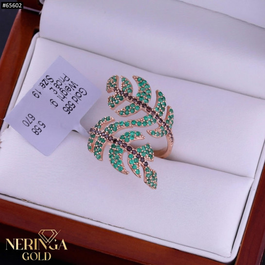 Rose gold women's ring #65602