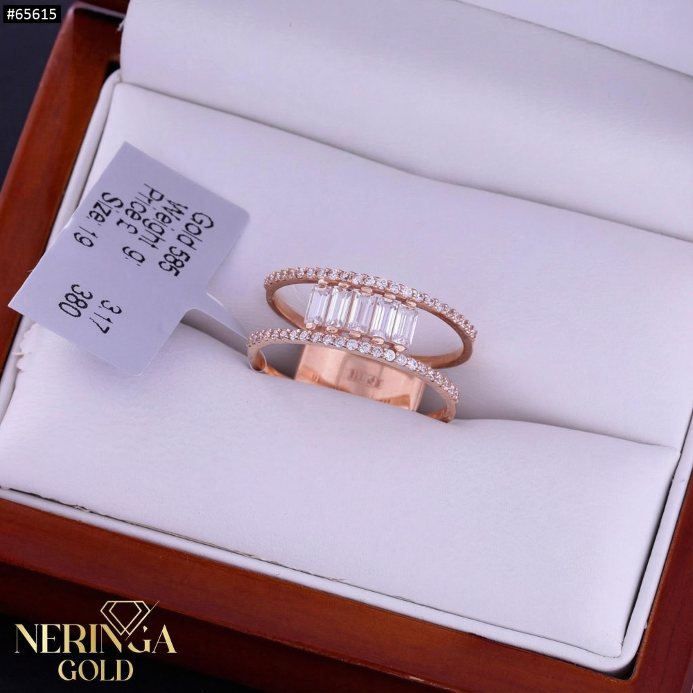Rose gold women's ring #65615