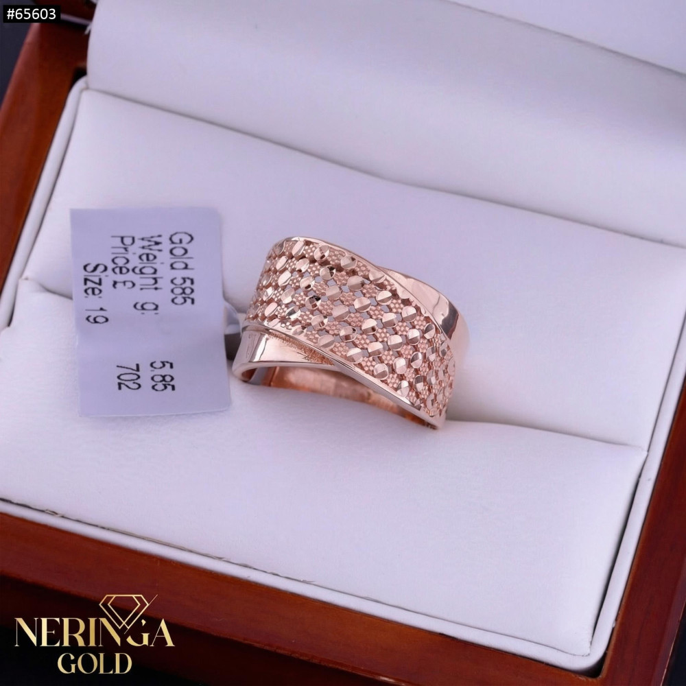 Rose gold women's ring #65603
