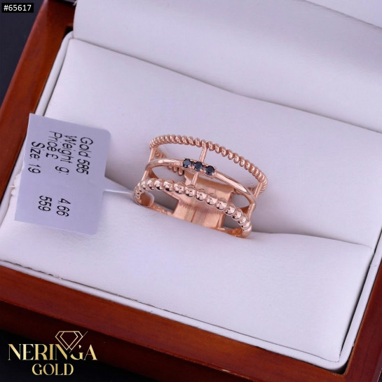 Rose gold women's ring #65617