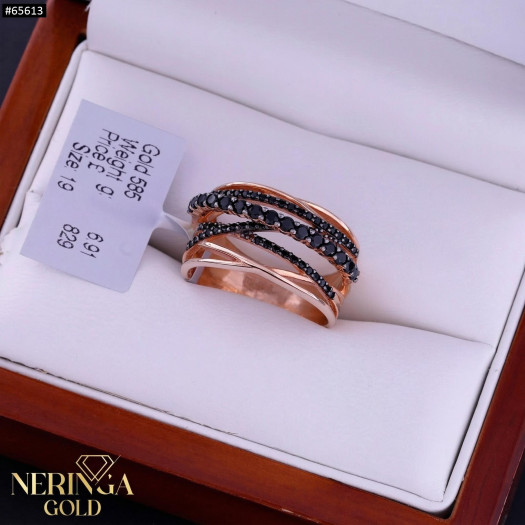Rose gold women's ring #65613