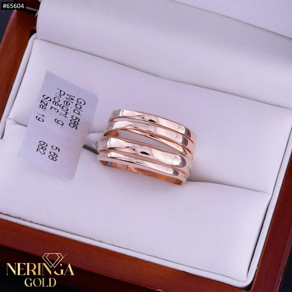 Rose gold women's ring #65604