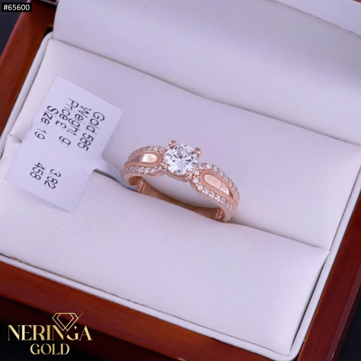 Rose gold women's ring #65600
