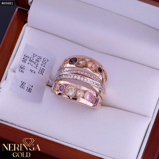 Rose gold women's ring #65681