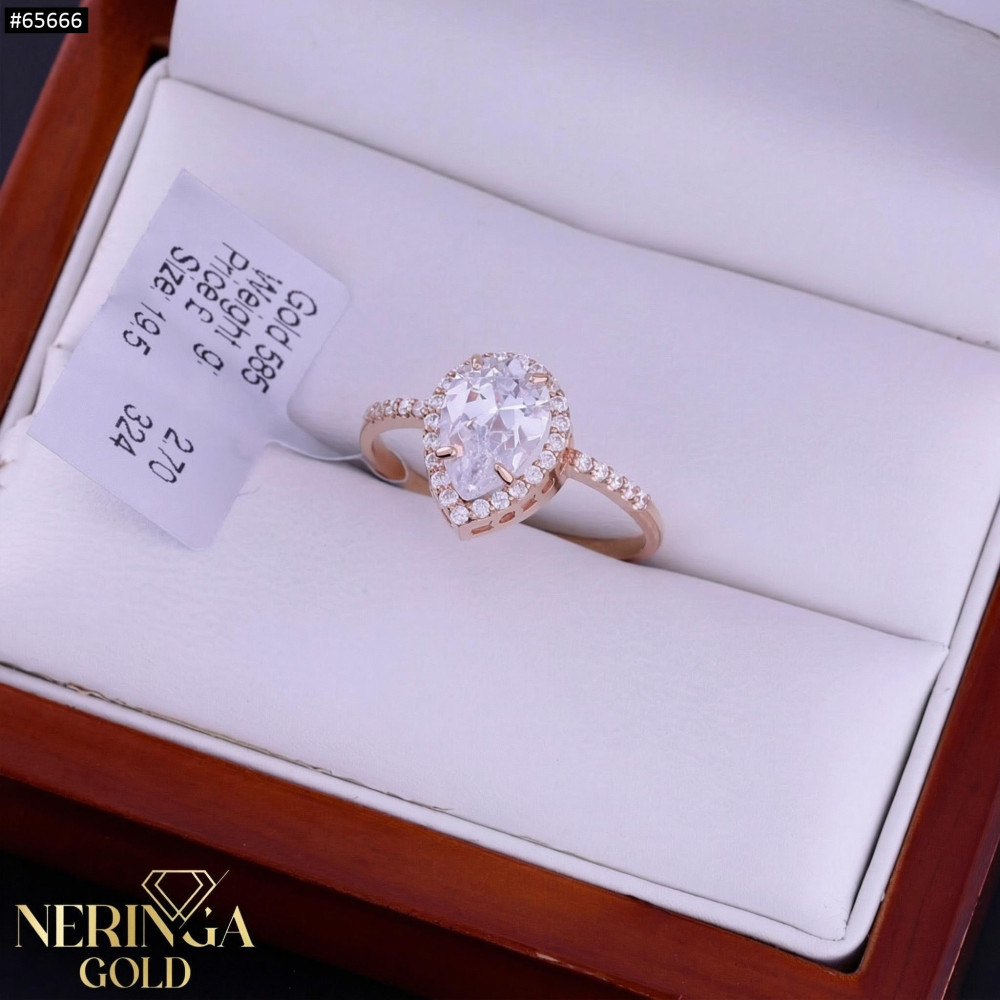 Rose gold women's ring #65666